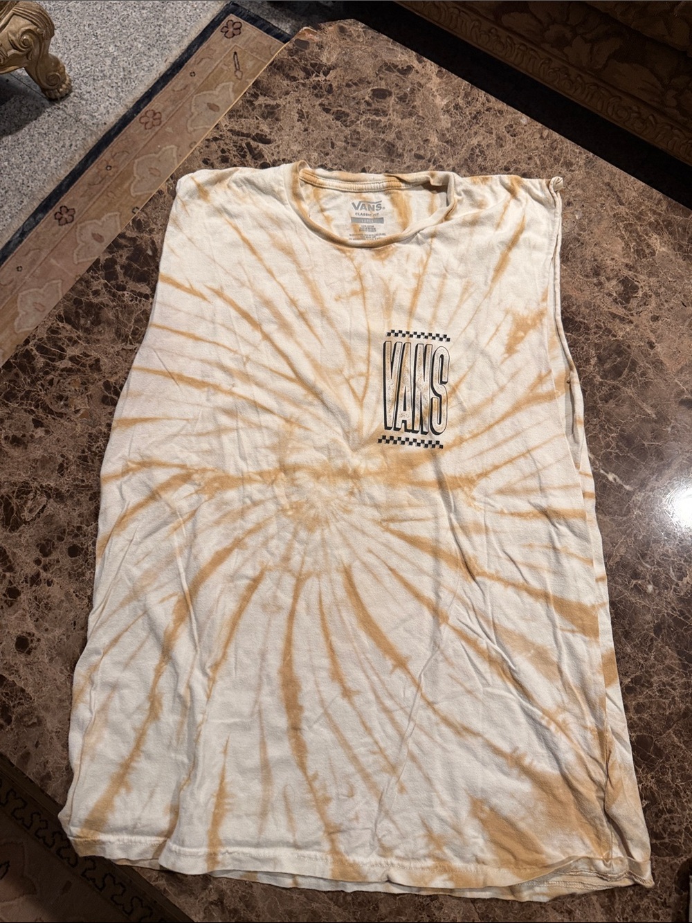 Vans Kids Tie-Dye Tank Top - Cream & Tan Spiral